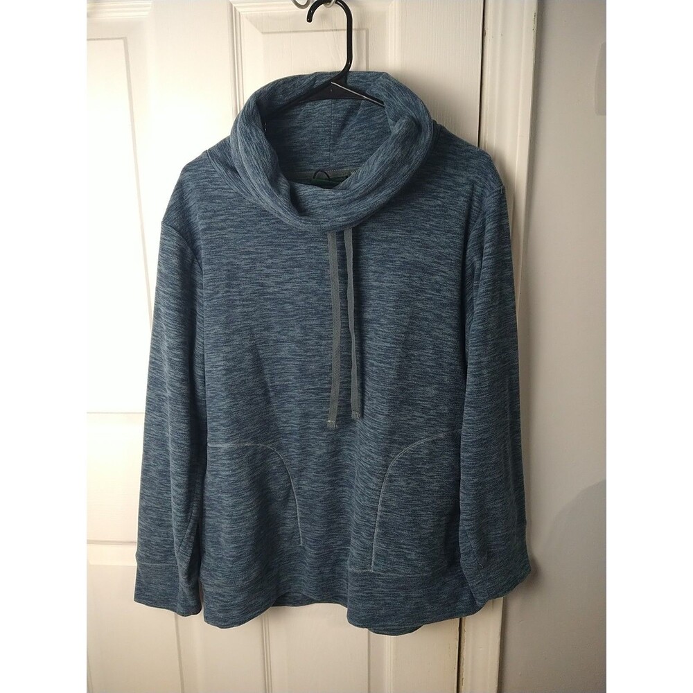 Stillwater Supply Pullover Sweatshirt Women M Blue Funnel Neck Fleece Pockets